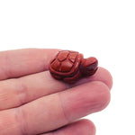 Handmade carved crystal turtle animal figure from GemstoneGO, 30mm, featuring colorful mixed gemstones.