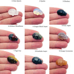 Handmade carved Crystal Ladybird animal figure, 30mm, with colorful gemstone details, by GemstoneGO.