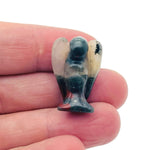 Handmade 30mm crystal angel animal figure from GemstoneGO, carved from colorful mixed gemstones, detailed and decorative.