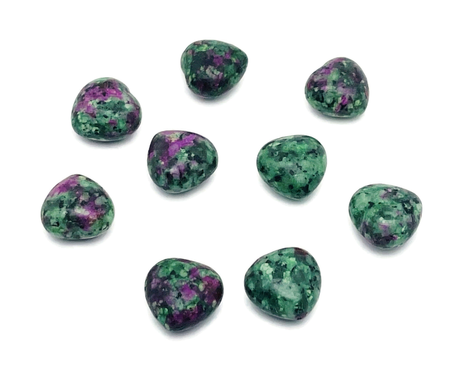 Ruby Zoisite Heart Gemstone - Puffy Heart Shaped - 15x15x9mm - HE1048