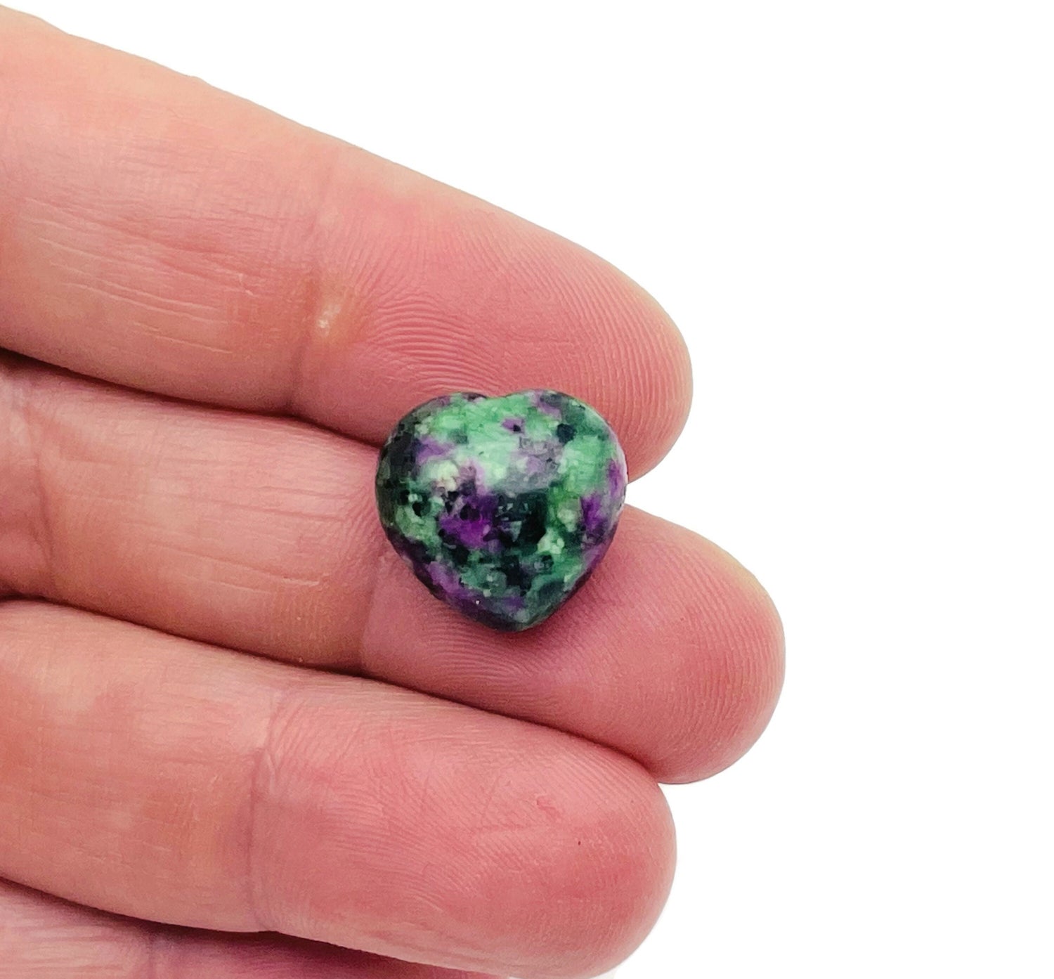 Ruby Zoisite Heart Gemstone - Puffy Heart Shaped - 15x15x9mm - HE1048