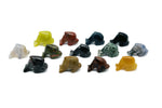 Handmade 30mm crystal dolphin animal figure by GemstoneGO, carved from colorful gemstones, detailed and vibrant.