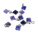 Amethyst four-leaf clover crystal pendant from GemstoneGO, ideal for DIY jewelry making, featuring a purple gemstone charm.