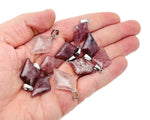 Strawberry Quartz triangle gemstone pendant from GemstoneGO, featuring a geometric design and polished finish.