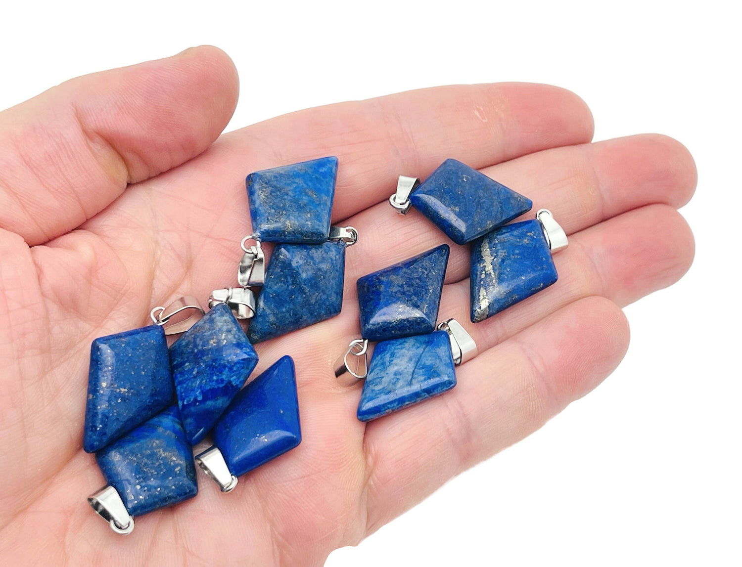 Pendentif en lapis-lazuli - Pendentif géométrique triangulaire - Bijou en pierre naturelle - Pendentif porte-bonheur pour femme - NC1339