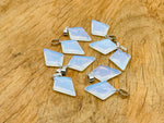 Opalite triangle gemstone pendant from GemstoneGO featuring a geometric shape and smooth polished surface.