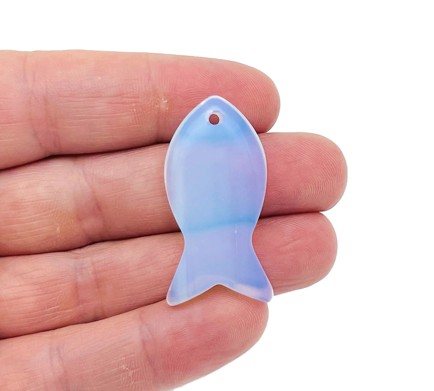 Opalite Fish Gemstone Pendant - Reiki Healing Bulk Polished - NC1397