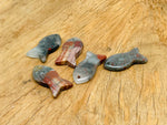 African Bloodstone Fish gemstone pendant featuring Pisces zodiac symbol with a hole crystal design by GemstoneGO