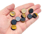 Round Tiger Eye flat gemstone slab from GemstoneGO, showcasing rich golden-brown colors and smooth polished surface.
