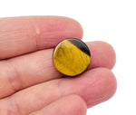 Round Tiger Eye flat gemstone slab from GemstoneGO, showcasing rich golden-brown bands and smooth polished surface.