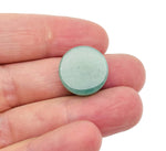 Round aventurine flat gemstone slab from GemstoneGO, showcasing vibrant green color and smooth polished surface.