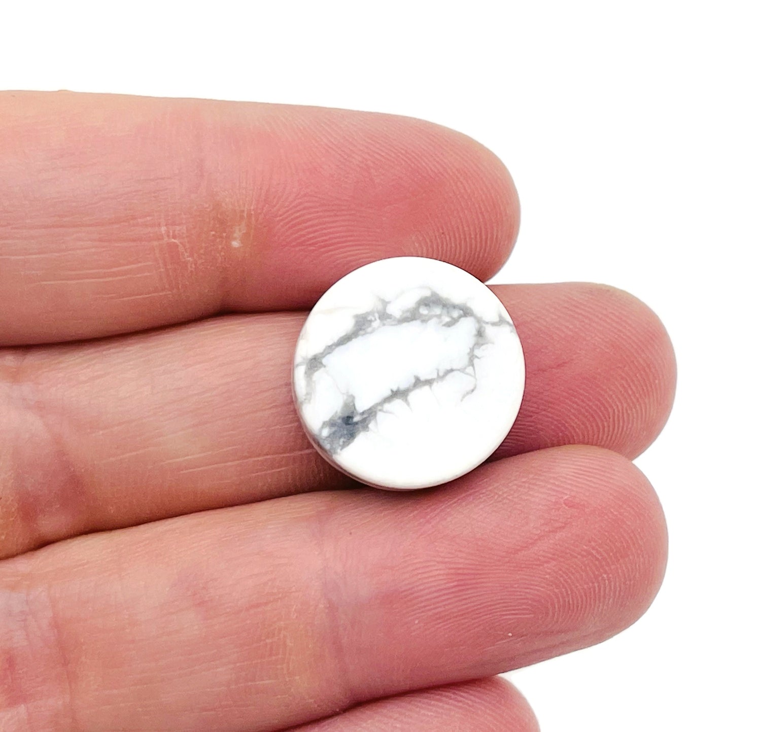 Rountd Howlite Flat Gemstone - Slab Crystal - FL1083