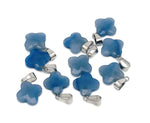 Blue aventurine four-leaf clover crystal pendant from GemstoneGO, perfect for DIY jewelry making, showcasing a polished gemstone pendant.