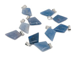 Blue aventurine pyramid gemstone pendant from GemstoneGO, showcasing a natural blue gemstone with a pyramidal shape.