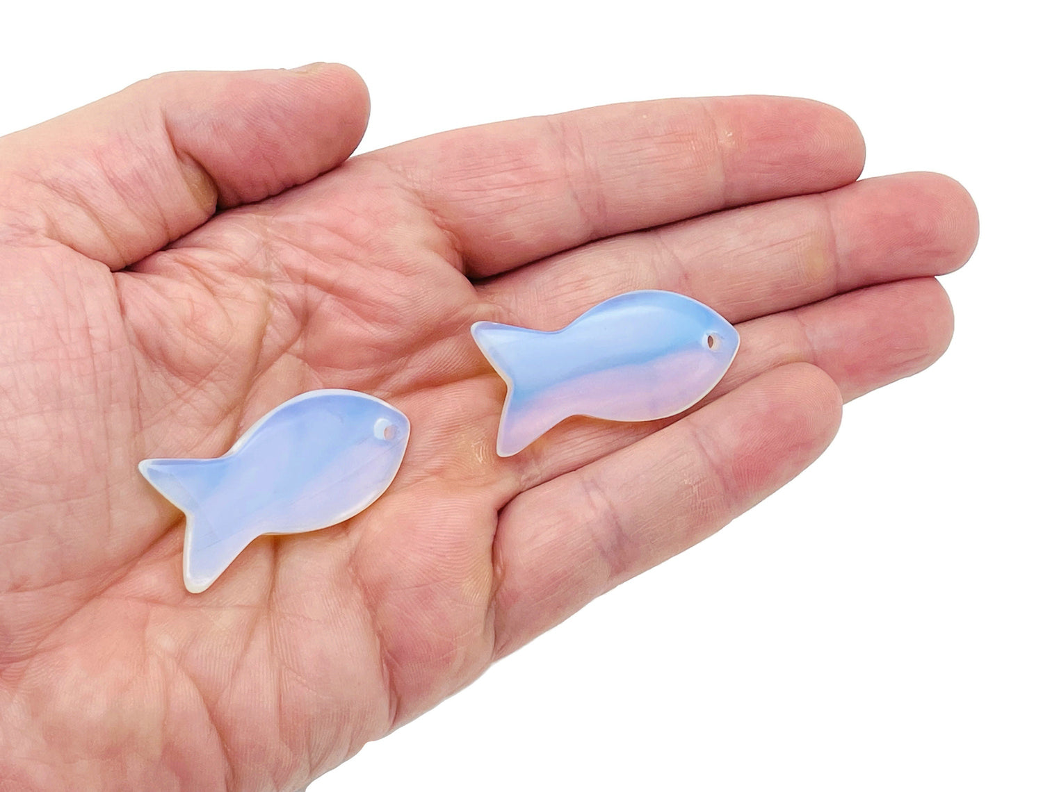 Opalite Fish Gemstone Pendant - Reiki Healing Bulk Polished - NC1397