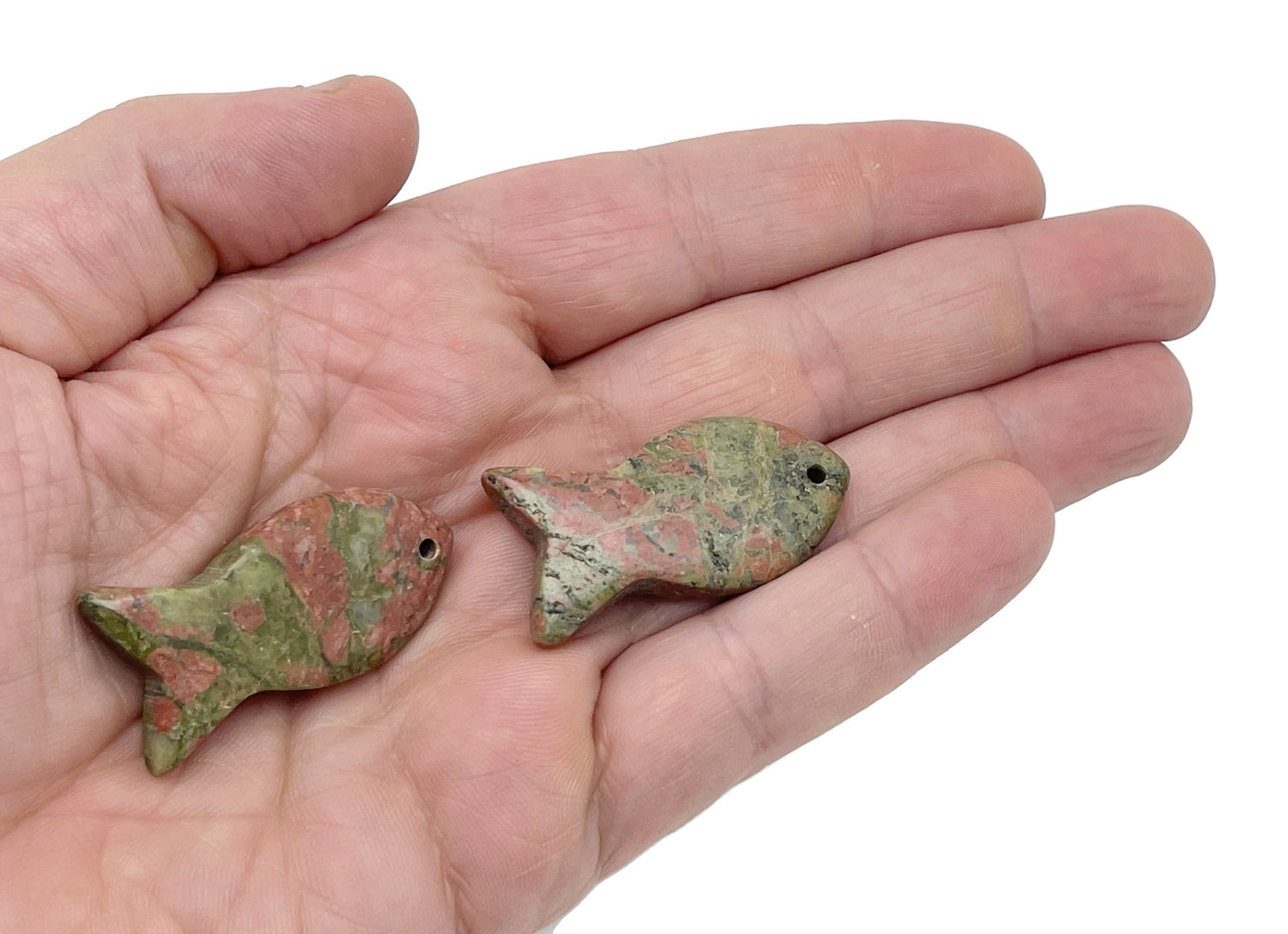 Colgante de gema de mariposa unakita - Joyería de cristal perforado - NC1405