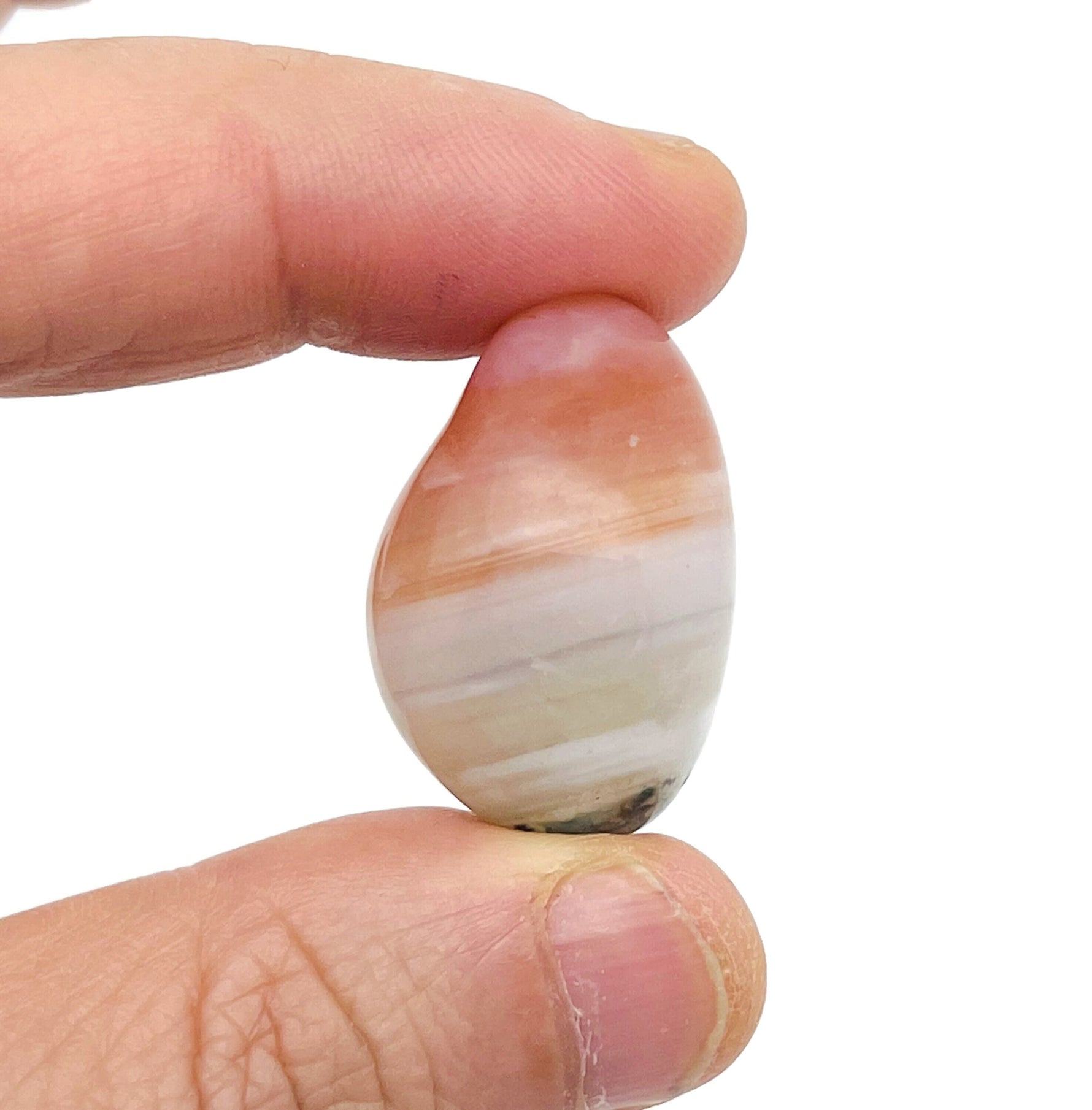 Crimson Agate tumbled stone from GemstoneGO, smooth polished red gemstone with natural patterns and vibrant color.