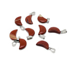 Red Jasper moon pendant and earring set from GemstoneGO, featuring healing crystal jewelry with natural red jasper stones.