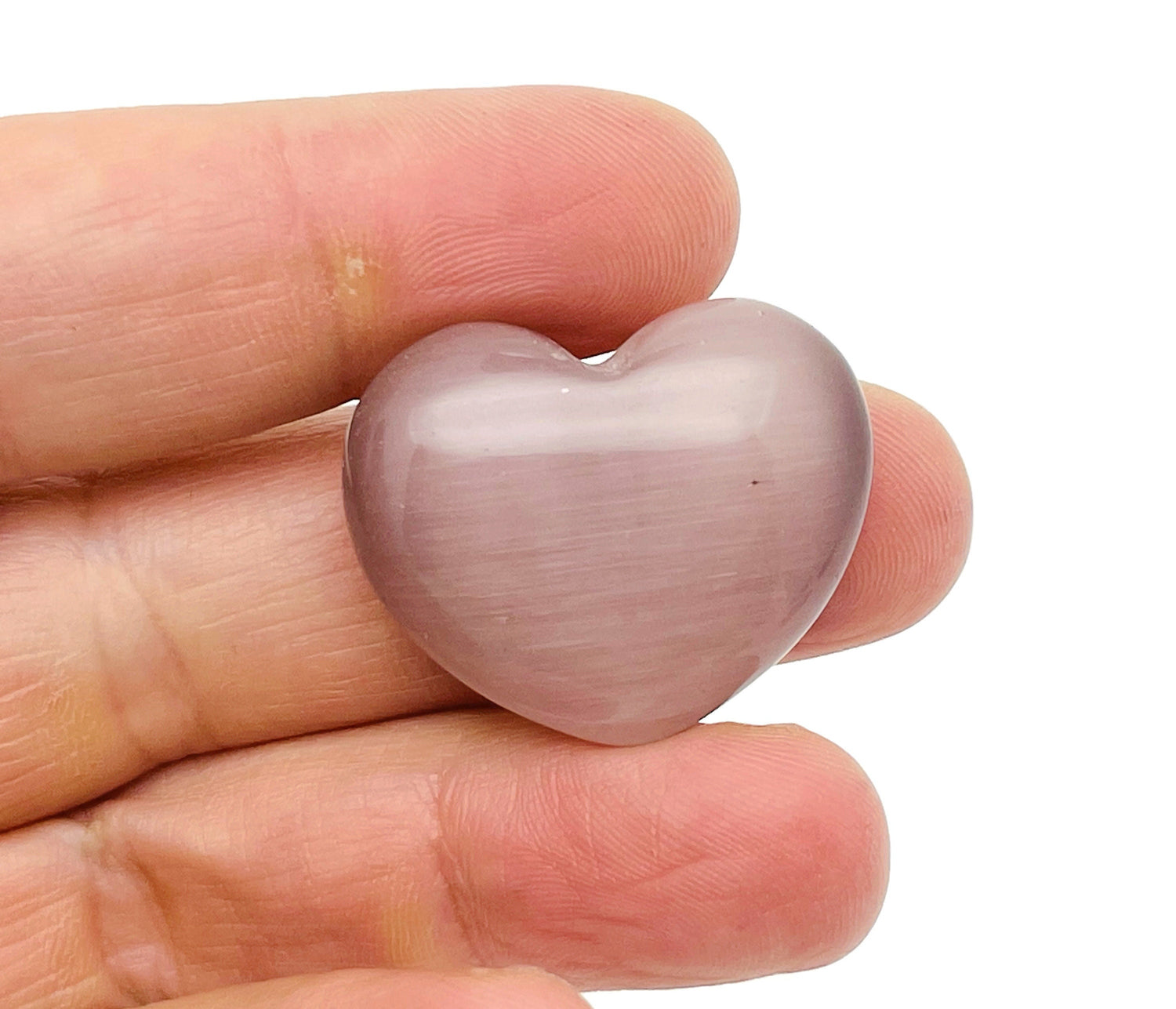 Gema en forma de corazón de ojo de gato marrón - 30 mm - HE1277
