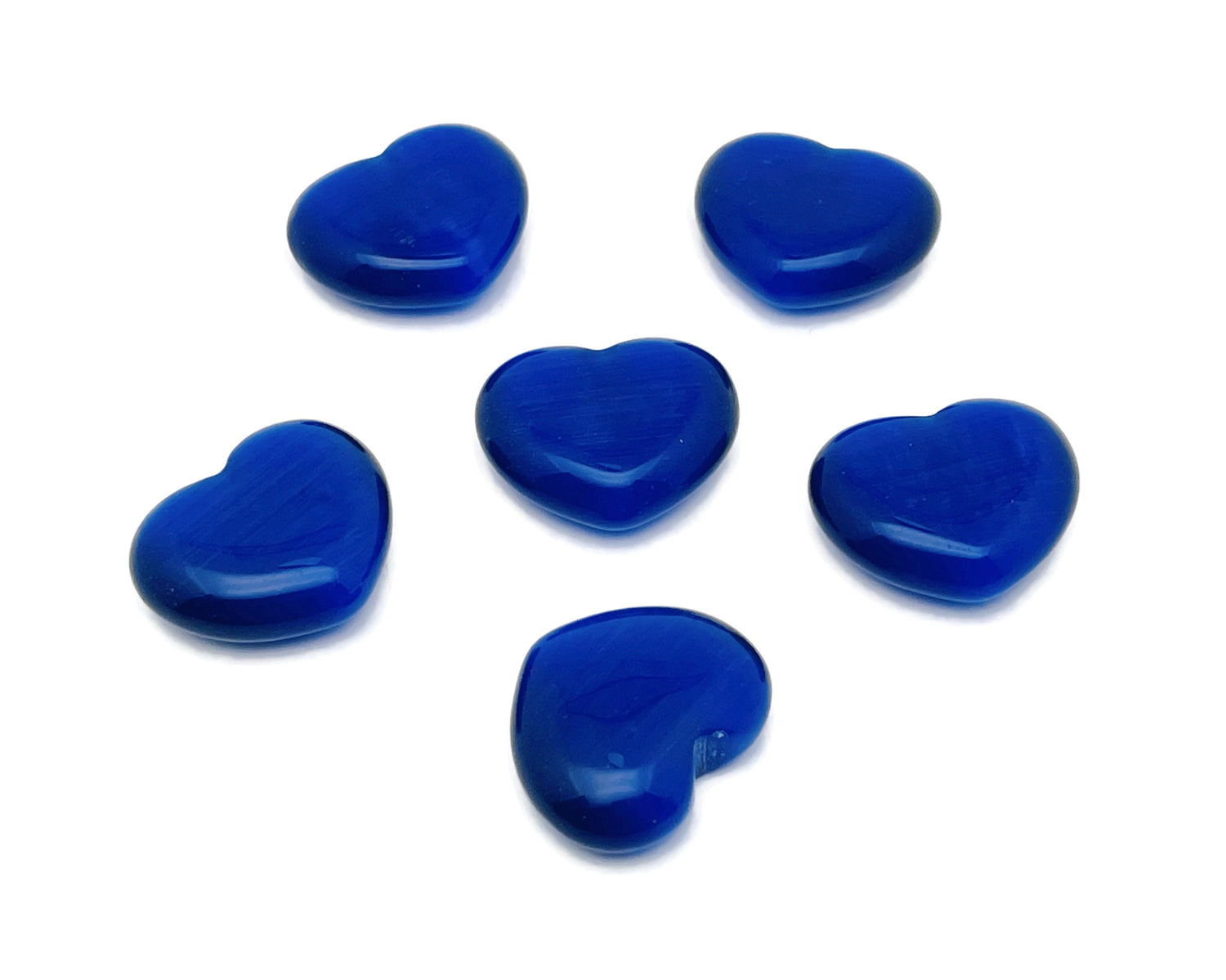 Gema de Corazón Ojo de Gato Azul Oscuro - 30mm - HE1279