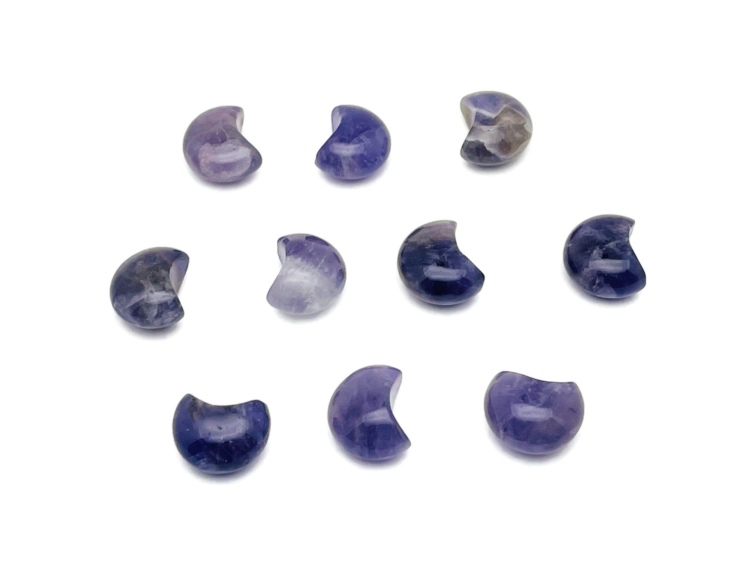 Amethyst Gemstone Moon Puffy - 15x9mm - MO1072