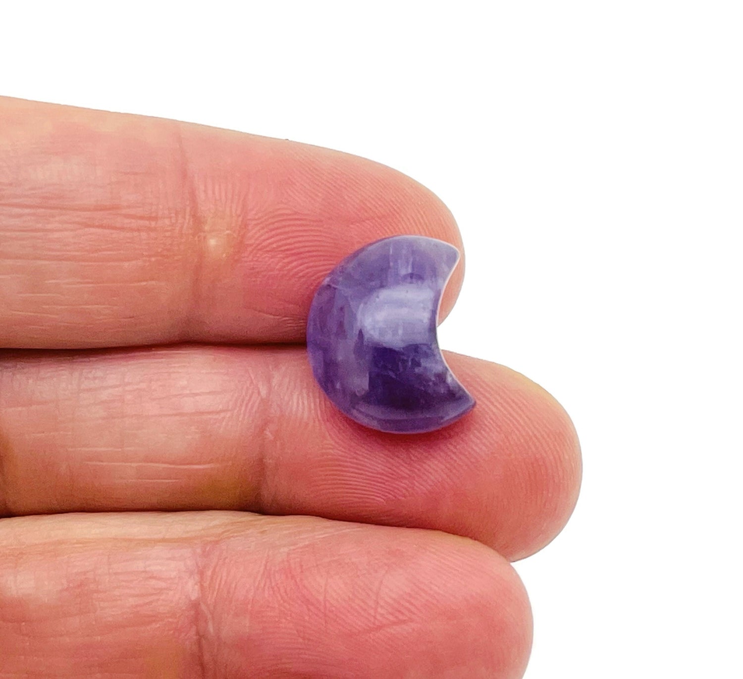 Amethyst Gemstone Moon Puffy - 15x9mm - MO1072