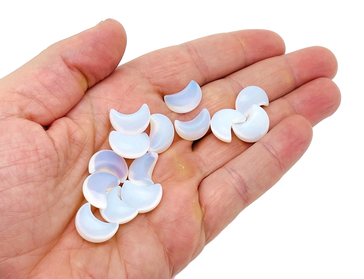 Opalite Gemstone Moon Puffy - 15x9mm - MO1075
