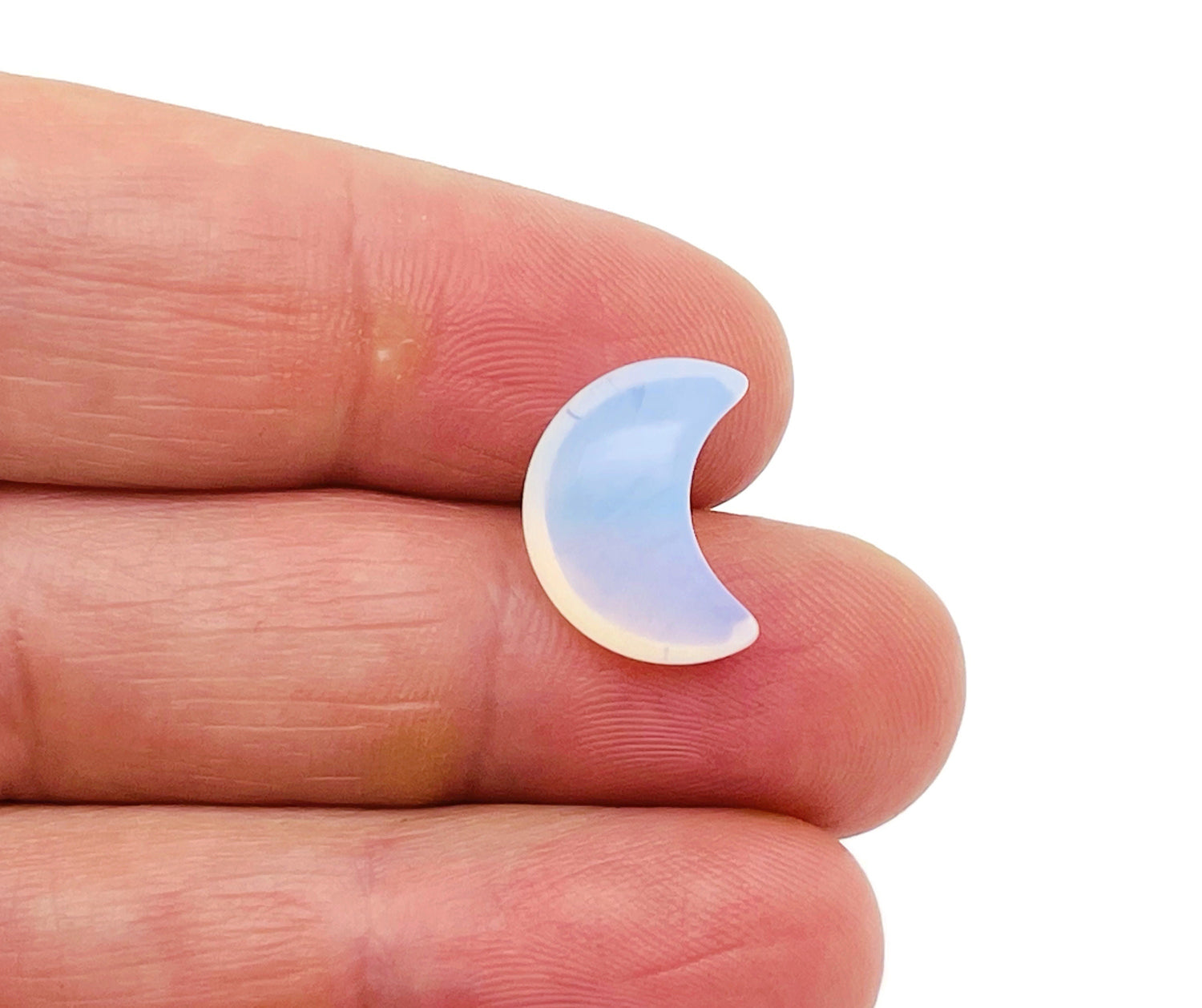 Opalite Gemstone Moon Puffy - 15x9mm - MO1075