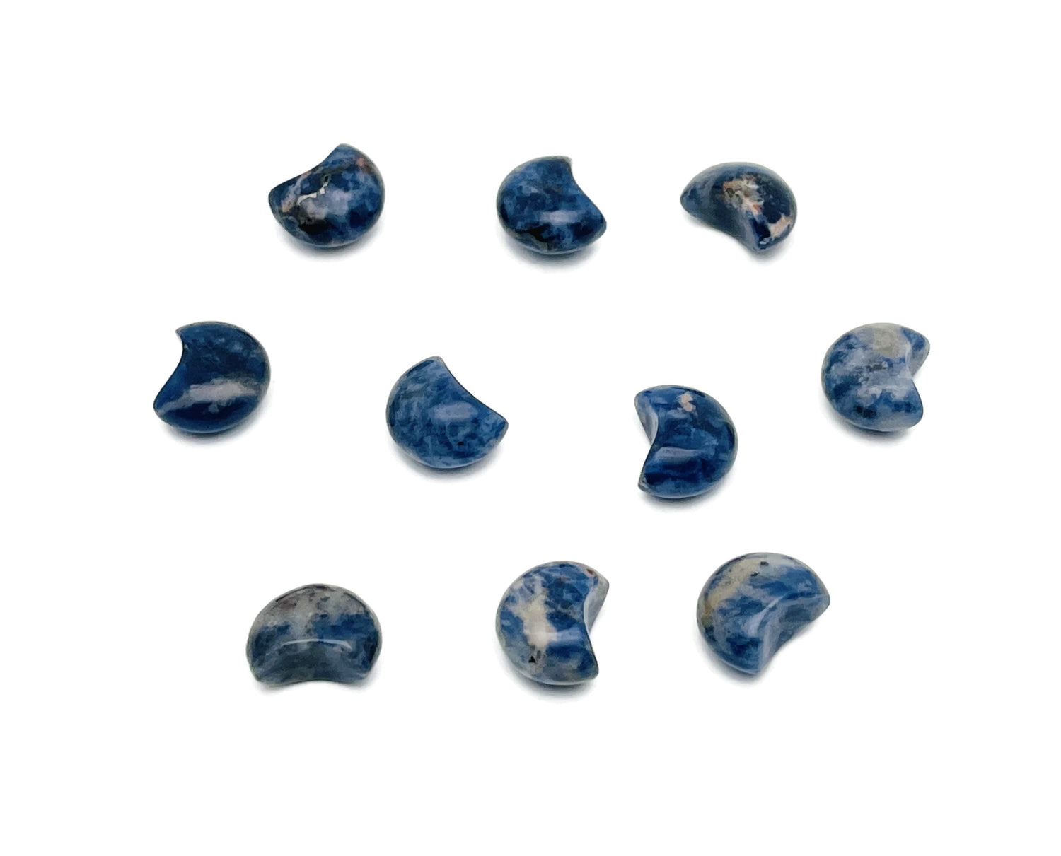 Sodalite Gemstone Moon Puffy - 15x9mm - MO1076