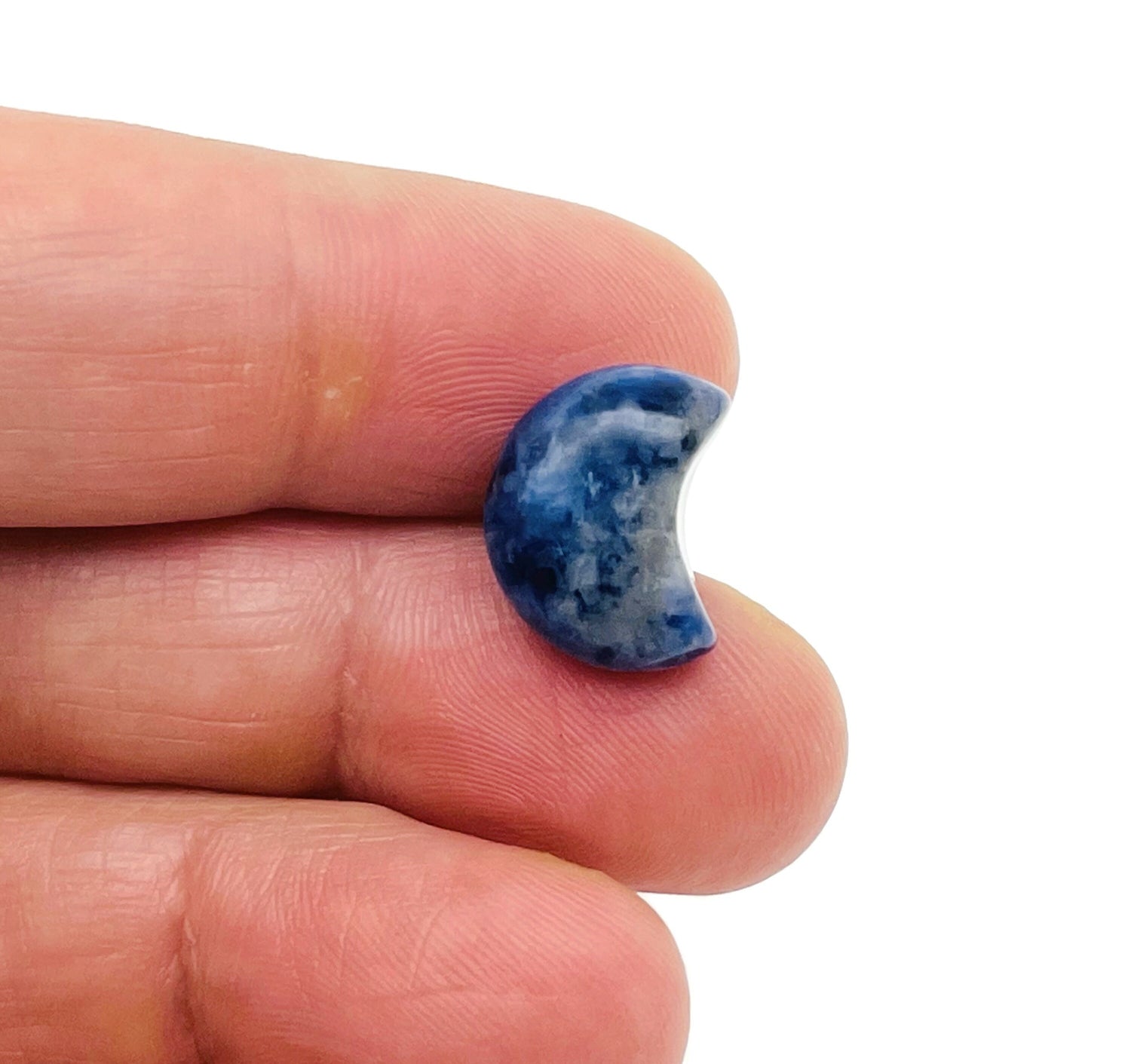 Sodalite Gemstone Moon Puffy - 15x9mm - MO1076