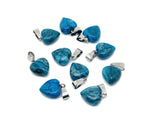 Blue Apatite heart pendant by GemstoneGO featuring a mini crystal design, showcasing vibrant blue gemstone and silver setting.