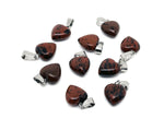 Mini mahogany obsidian heart pendant from GemstoneGO featuring a polished, natural gemstone heart shape.