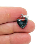 African Bloodstone heart pendant by GemstoneGO featuring a mini crystal design with a polished bloodstone gemstone.