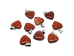 Red Jasper heart pendant featuring a mini crystal design from GemstoneGO, showcasing the polished gemstone pendant on a chain.