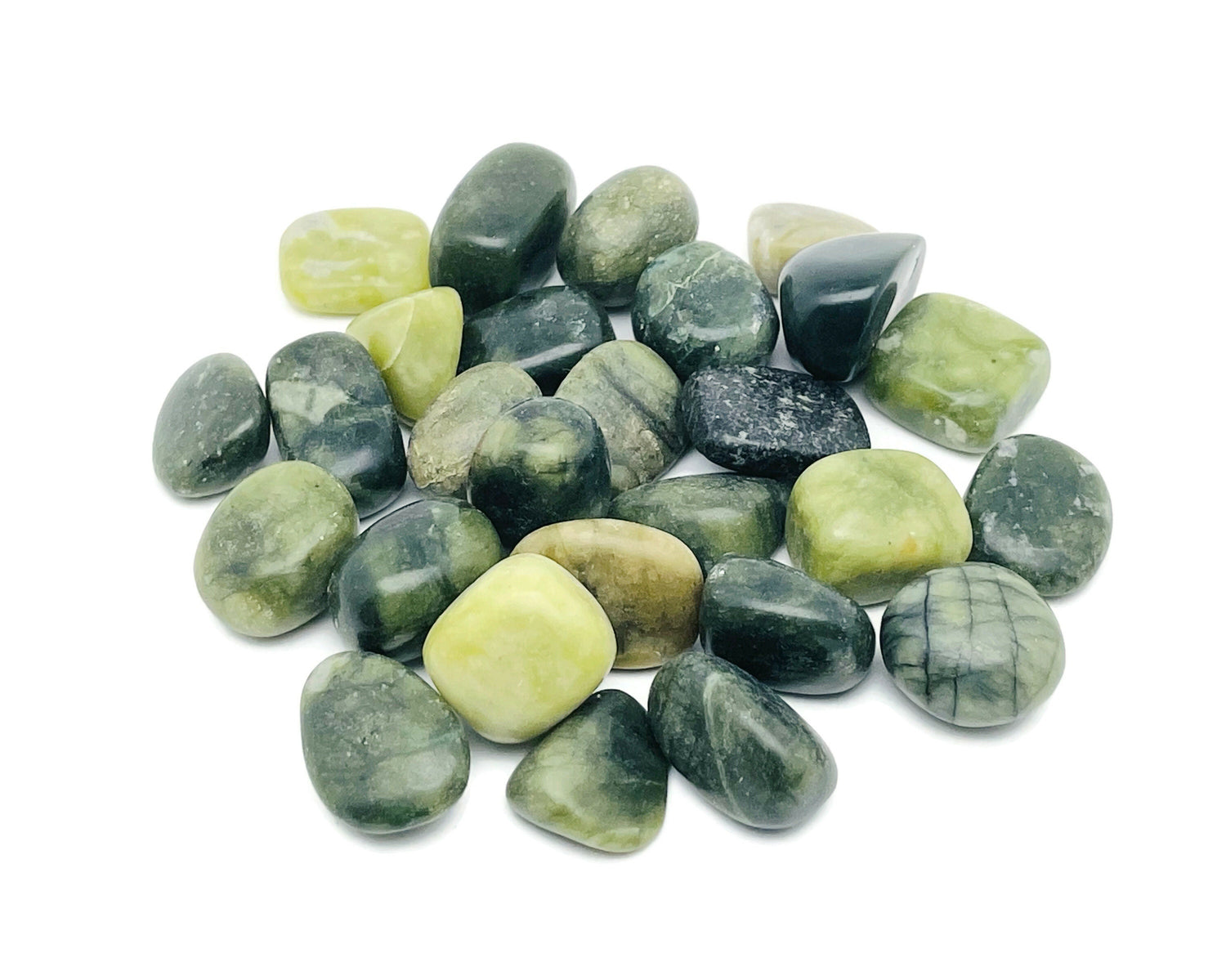 Pierre roulée de jade néphrite ?€? Cristal de néphrite naturel ?€? Pierres de néphrite polies ?€? Pierre de guérison - Cadeau ?€? TU1285
