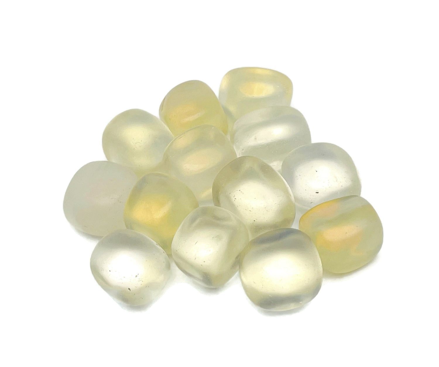 Pierre roulée de quartz jaune de fusion - Pierre précieuse de méditation - Quartz de fusion naturel - Pierre de poche - TU1289