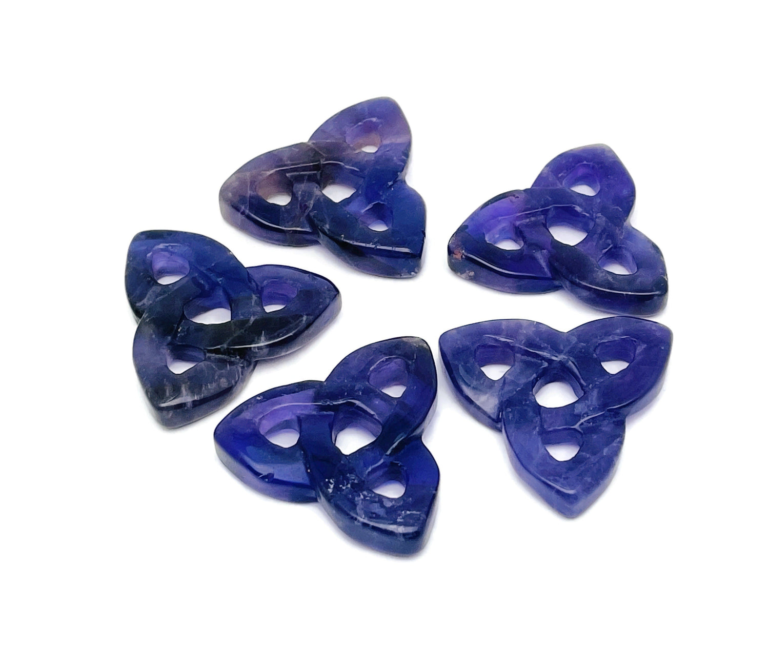 Amethyst Celtic Knot Carved Gemstone  - Trinity Crystal - CK1002
