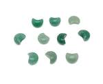 Aventurine gemstone moon puffy bead, 15x9mm, smooth green stone with natural shimmer, from GemstoneGO.