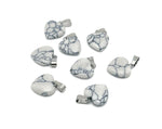 Mini Howlite heart pendant from GemstoneGO featuring a smooth, white gemstone heart crystal for jewelry or accessories.
