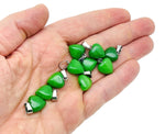 Green jade heart pendant with a mini crystal accent from GemstoneGO, featuring a polished, smooth stone and delicate chain.