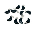 Obsidian moon crystal pendant from GemstoneGO, showcasing a polished black gemstone with moon-shaped design, perfect for jewelry making.
