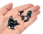 Obsidian moon crystal pendant from GemstoneGO, featuring a polished black stone shaped like a crescent moon, for jewelry making.