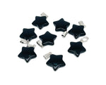 Obsidian star pendant from GemstoneGO, crystal jewelry making supply, featuring a polished black star-shaped gemstone pendant.