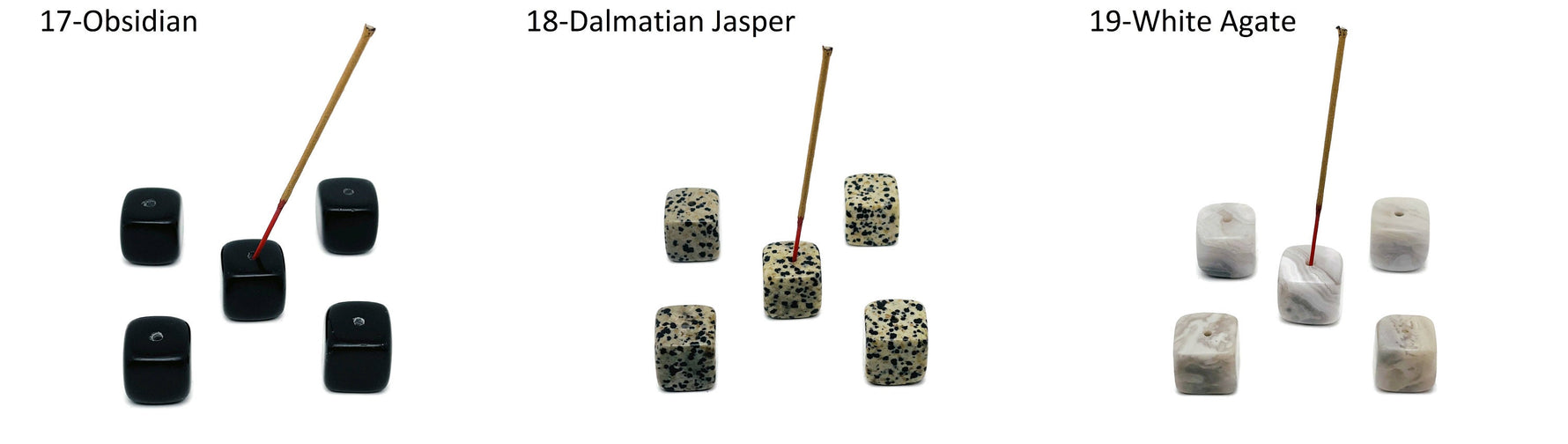 Handmade crystal incense holder with carved design, featuring a healing gemstone stone for incense sticks.