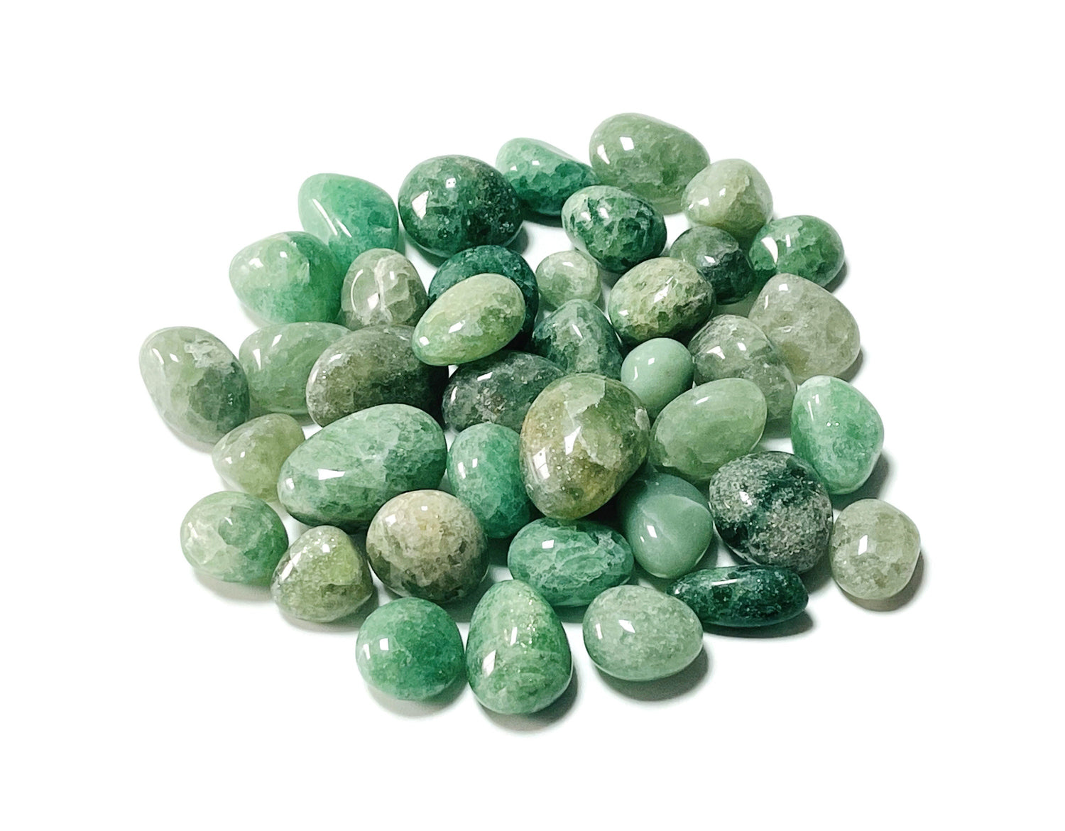 Pierre roulée de quartz vert fraise - Cristaux verts - Pierres de guérison - Guérison du cœur ?€? TU1302