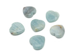 Amazonite heart-shaped gemstone pendant, 30mm, by GemstoneGO, showcasing vibrant blue-green mineral with natural striations.