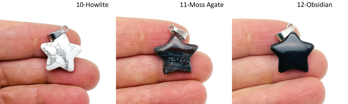 Star-shaped crystal pendant from GemstoneGO, jewelry making supplies, with a sparkling clear gemstone and silver-tone setting.