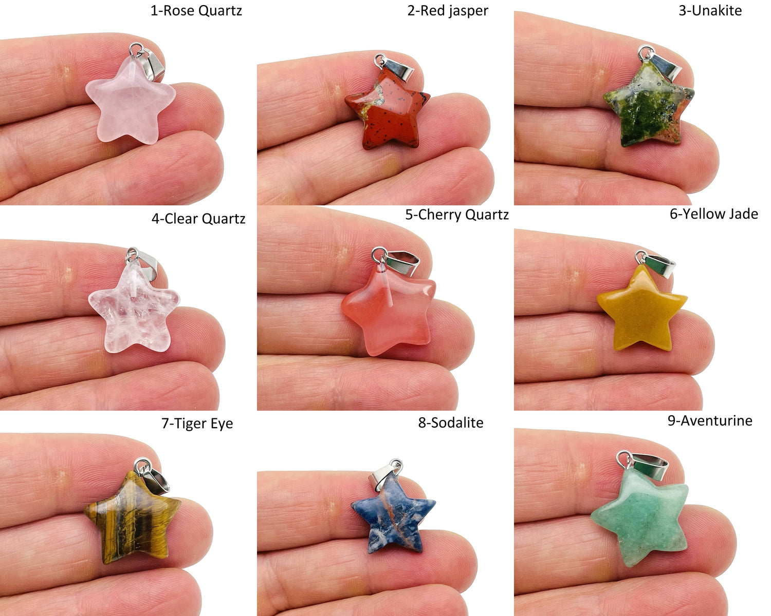 Star crystal pendant for jewelry making by GemstoneGO, featuring a sparkling star-shaped gemstone in a silver setting.