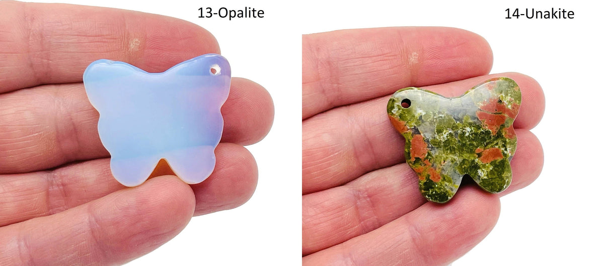 Carved butterfly gemstone pendant with hole crystal jewelry, featuring a colorful loose gemstone from GemstoneGO.