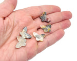 Crazy Lace Agate mini butterfly gemstone pendant featuring hole crystal jewelry from GemstoneGO, showcasing colorful lace patterns.